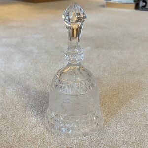 Clear Crystal Glass Hand Etched Bell